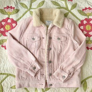Vintage Pastel Pink Corduroy Sherpa Jacket